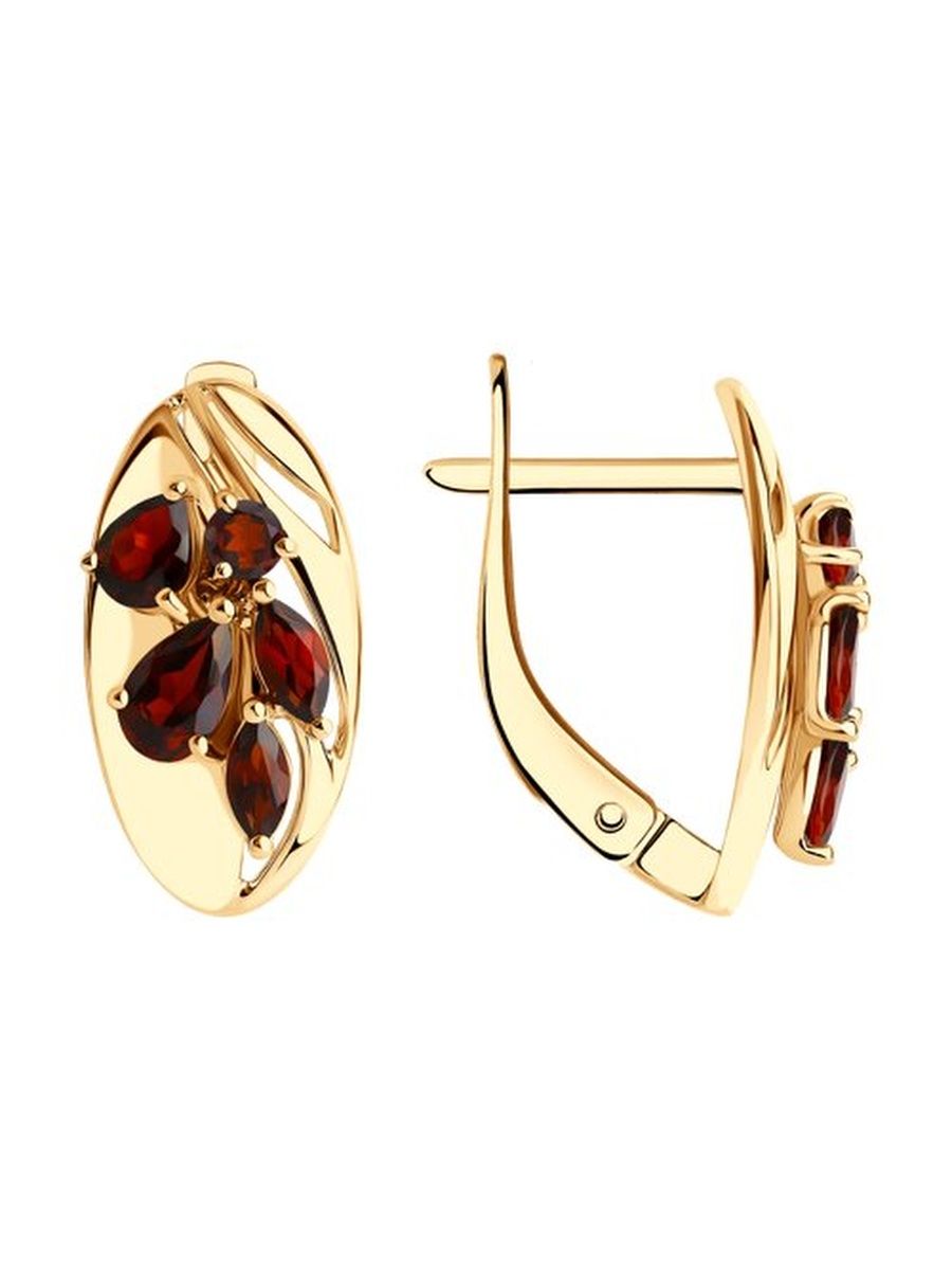 

Серьги из золота TEO MAORI 837727532, гранат, 837727532