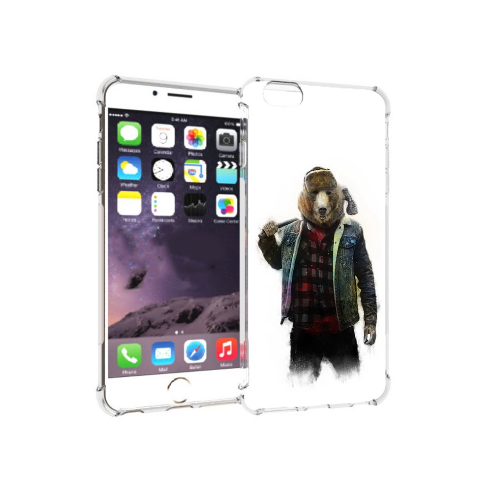 

Чехол MyPads Tocco для Apple iPhone 6 Plus медведь с топором, Прозрачный, Tocco