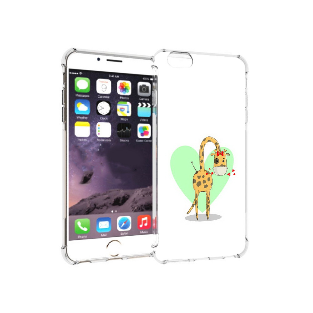 

Чехол MyPads Tocco для Apple iPhone 6 Plus Влюбленный жираф 14 февраля, Прозрачный, Tocco
