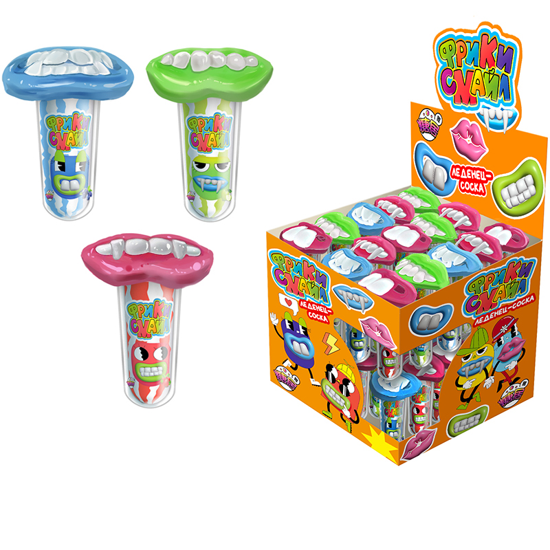 

Карамель леденцовая fun Candy lab Фрики Смайл, 30 шт по 3,5 г, карамель