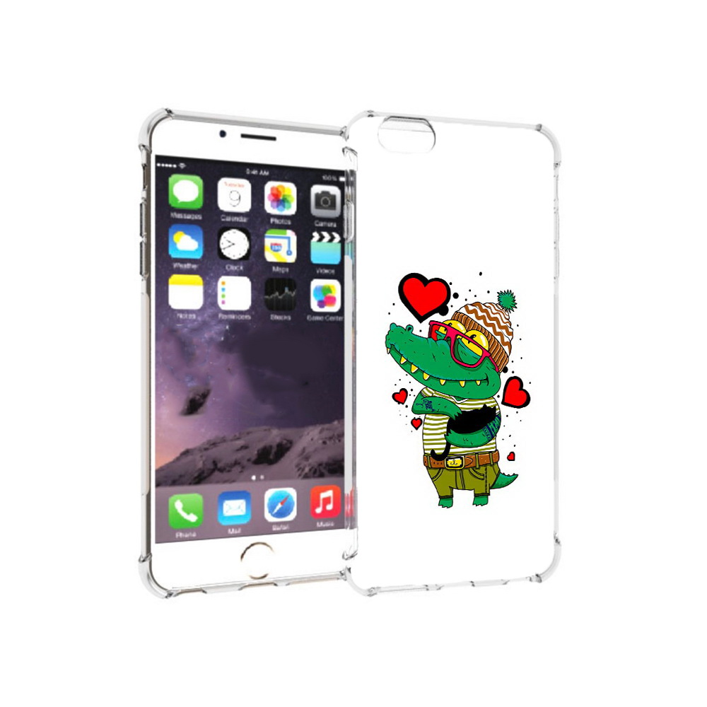 

Чехол MyPads Tocco для Apple iPhone 6 Plus Влюбленный крокодил, Прозрачный, Tocco