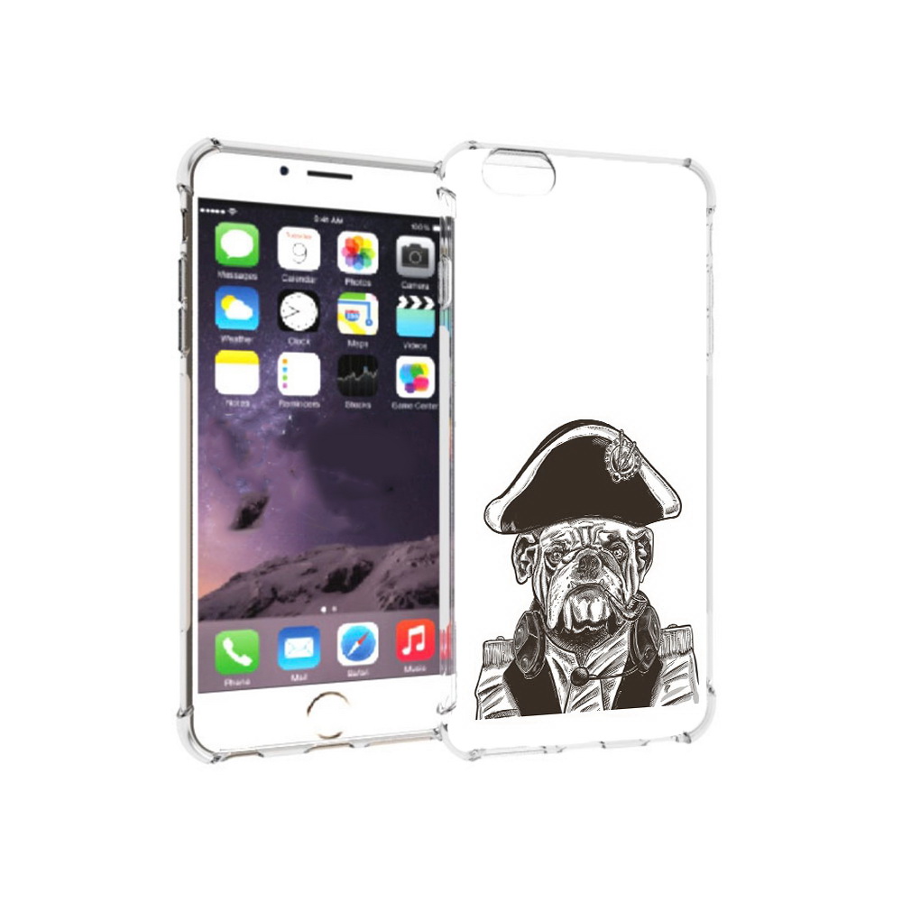

Чехол MyPads Tocco для Apple iPhone 6 Plus мопс генерал, Прозрачный, Tocco