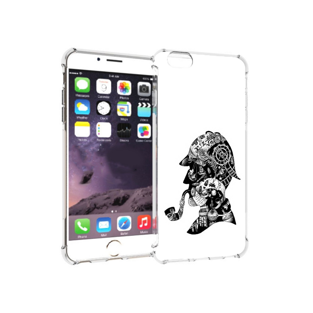 

Чехол MyPads Tocco для Apple iPhone 6 Plus мужчина с трубкой абстракция, Прозрачный, Tocco