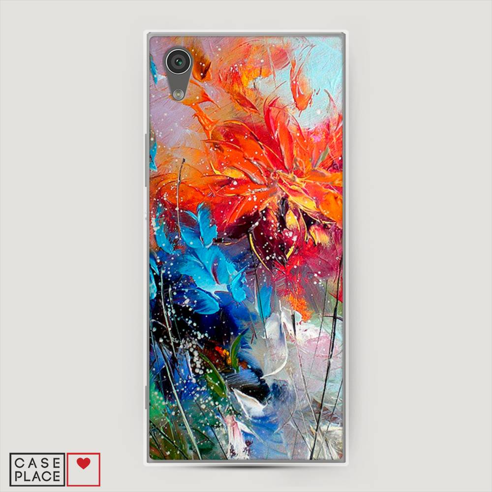 

Чехол на Sony Xperia L1 "Абстрактные цветы", Оранжевый;синий, 52550-4
