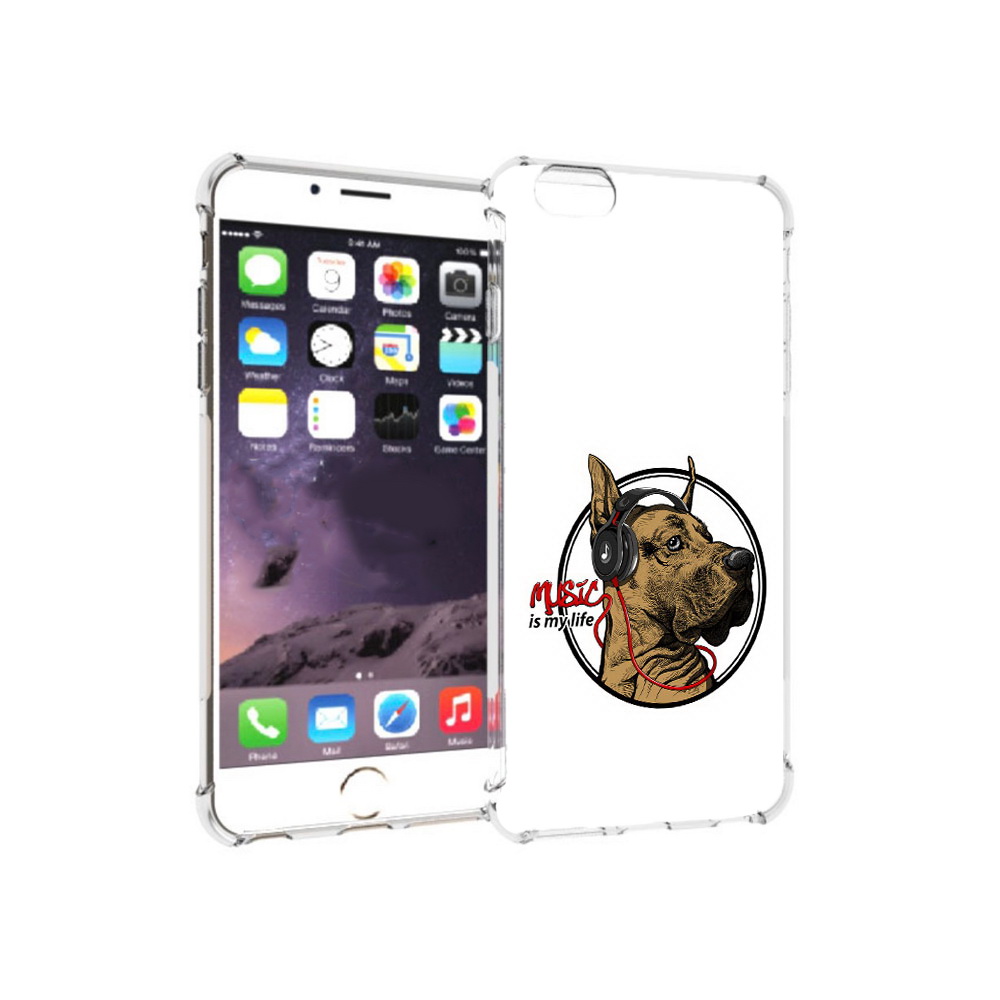 

Чехол MyPads Tocco для Apple iPhone 6 Plus музыкальная собака, Прозрачный, Tocco