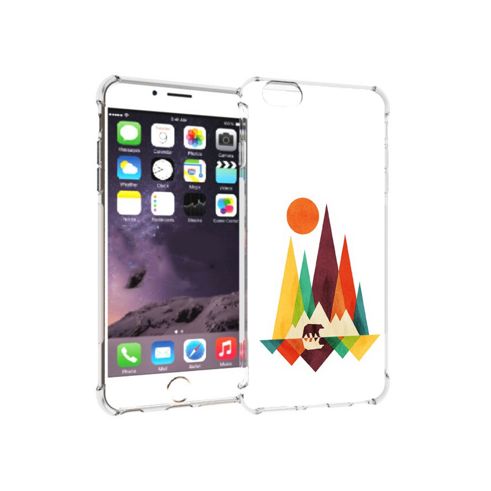 

Чехол MyPads Tocco для Apple iPhone 6 Plus нарисованные горы с медведем, Прозрачный, Tocco