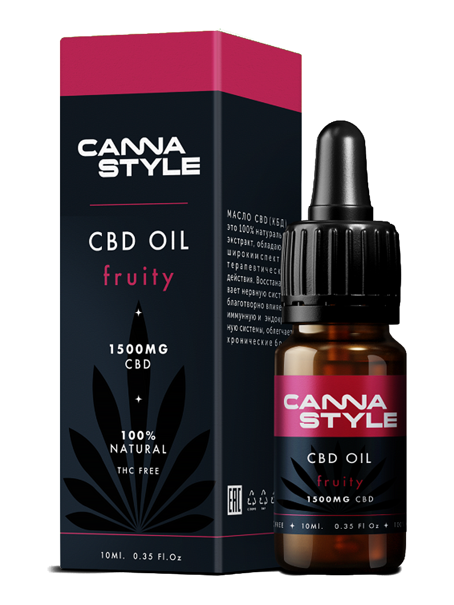 

Комплексная пищевая добавка Масло CBD CannaStyle Fruity 1500 мг 10 мл, fruity 15