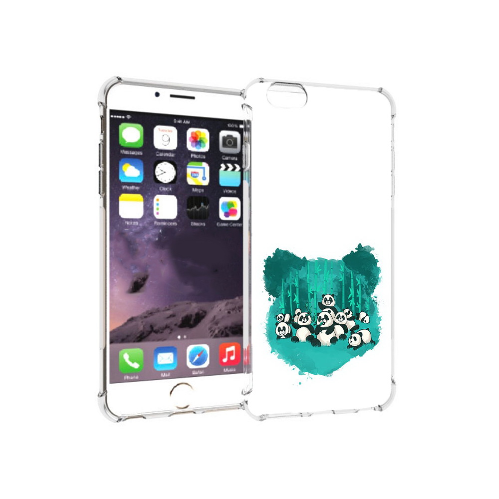 

Чехол MyPads Tocco для Apple iPhone 6 Plus нарисованные панды, Прозрачный, Tocco