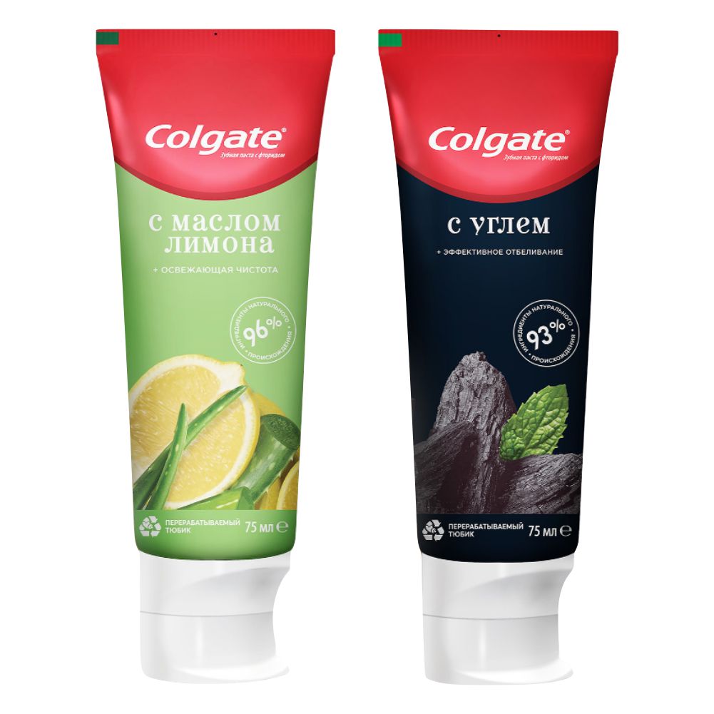 Набор зубных паст Colgate NATURALS Освежающ. чистота Масло Лимона, Эффективн. отбеливание набор зубных паст biorepair plus семейный персик