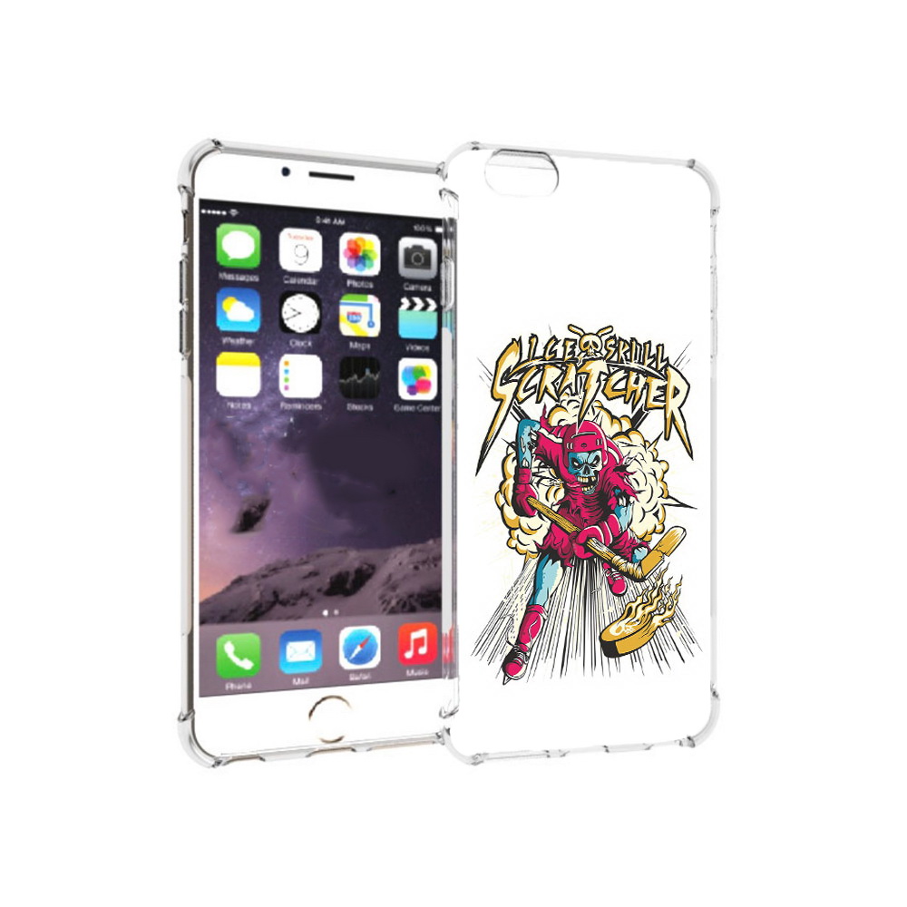 

Чехол MyPads Tocco для Apple iPhone 6 Plus нарисованный скелет хоккеист, Прозрачный, Tocco