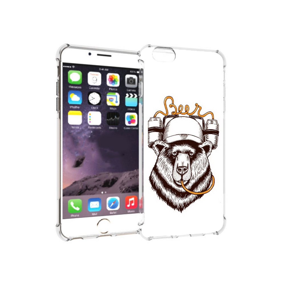 

Чехол MyPads Tocco для Apple iPhone 6 Plus пивной медведь, Прозрачный, Tocco