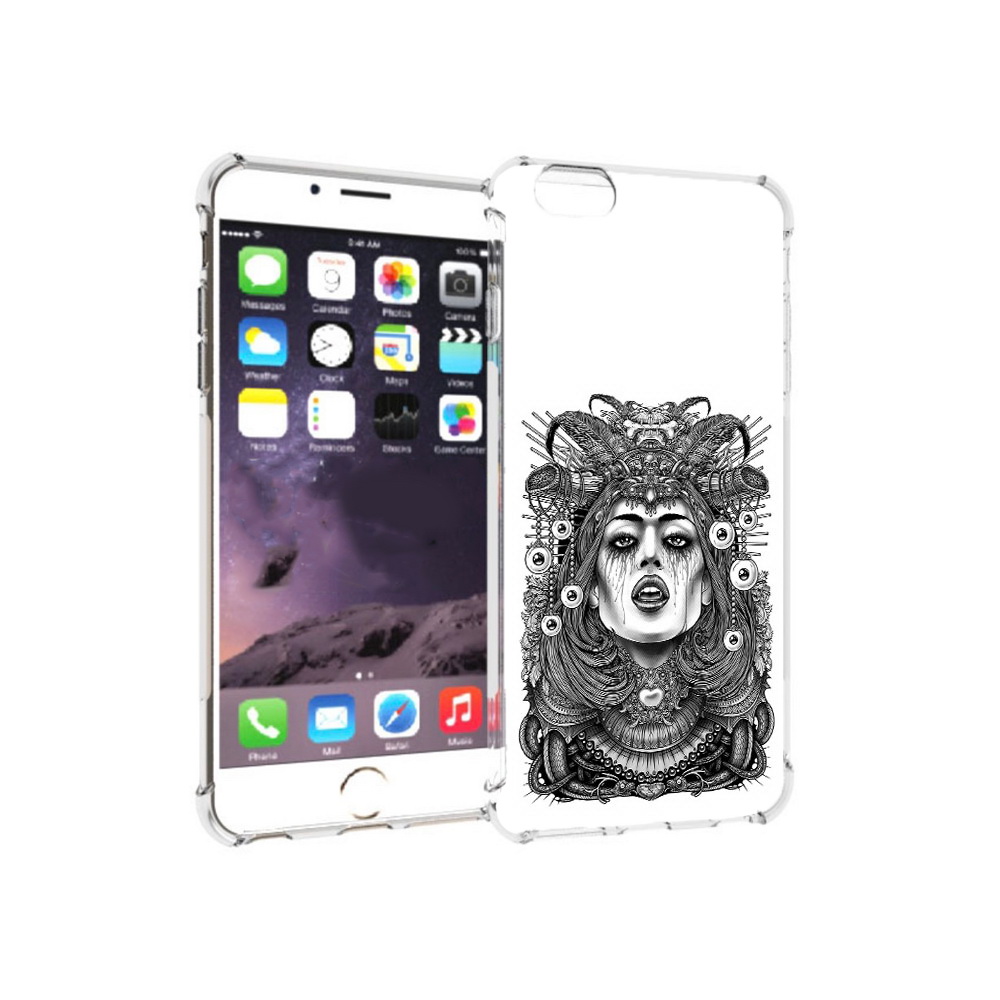 

Чехол MyPads Tocco для Apple iPhone 6 Plus портрет девушки черно белый, Прозрачный, Tocco