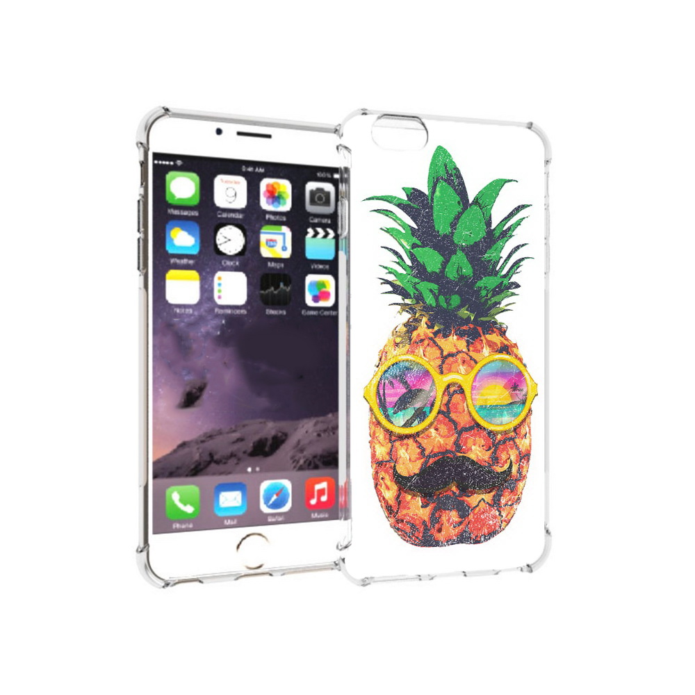 

Чехол MyPads Tocco для Apple iPhone 6 Plus прикольный ананас с лицом, Прозрачный, Tocco