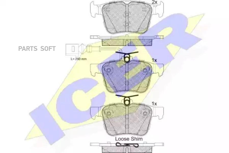 

182098-203 Колодки Дисковые Задние Audi A3 2.5 12> ICER 182098203