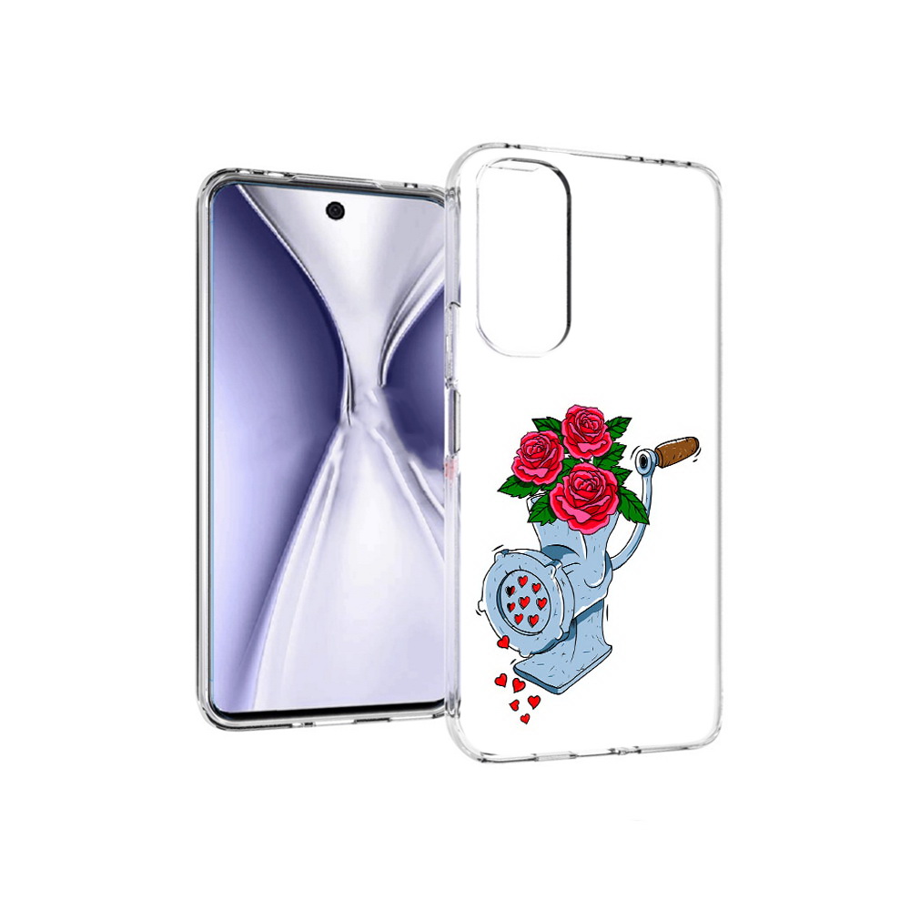 

Чехол MyPads Tocco для Huawei Honor X20 Цветочные сердца, Прозрачный, Tocco