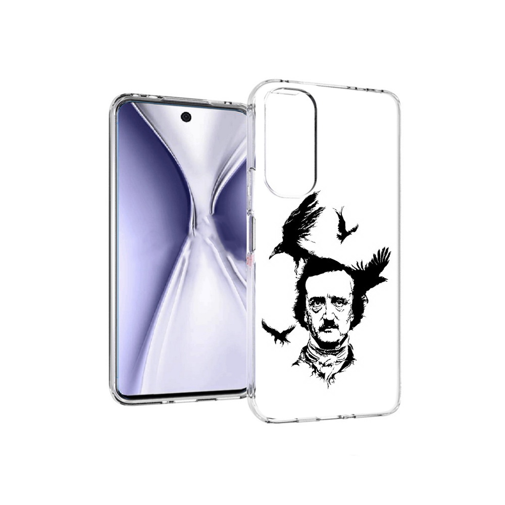 

Чехол MyPads Tocco для Huawei Honor X20 Эдгар Аллан черно белый, Прозрачный, Tocco