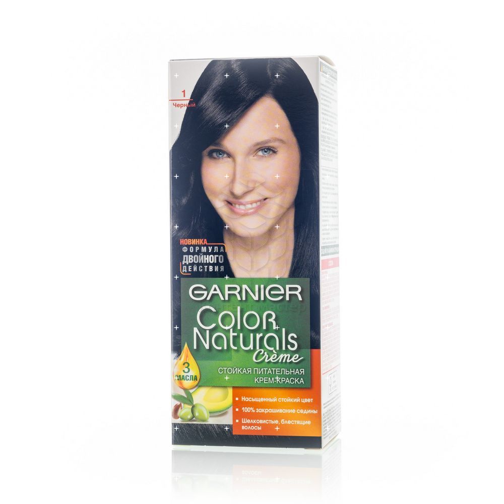 Крем - краска Garnier Color Naturals стойкая для волос 1 Черный проявитель wella color touch 4% 1000 мл