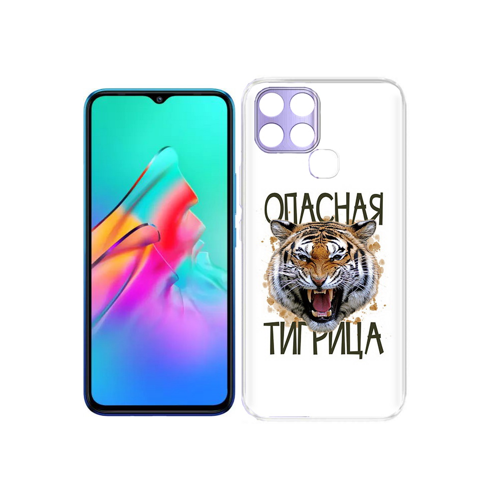 

Чехол MyPads Tocco для Infinix Smart 6 опасная тигрица, Прозрачный, Tocco