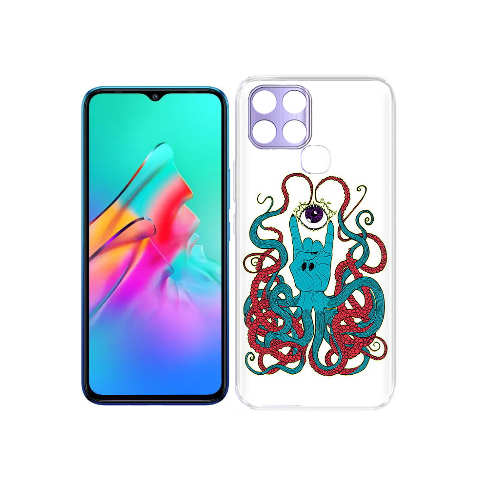 

Чехол MyPads Tocco для Infinix Smart 6 осьминог-рука абстракция, Прозрачный, Tocco