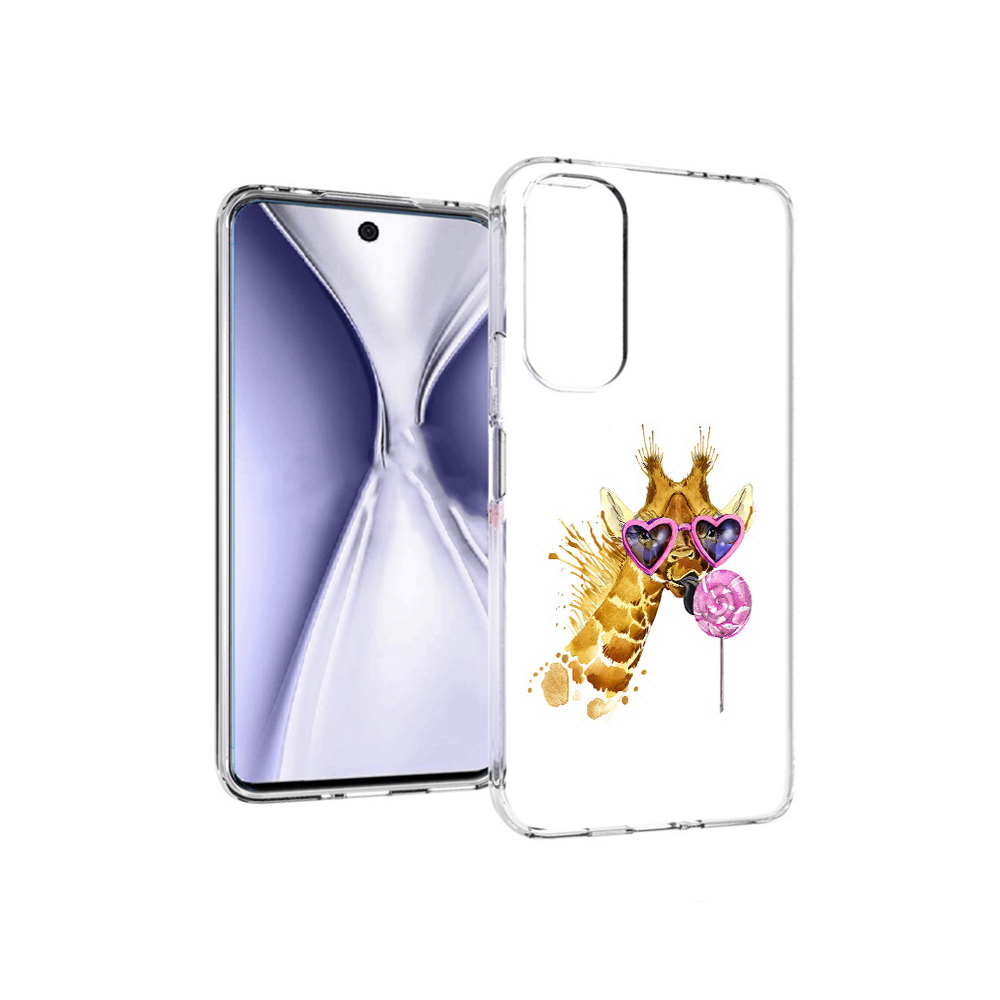 Чехол MyPads Tocco для Huawei Honor X20 акварельный жираф