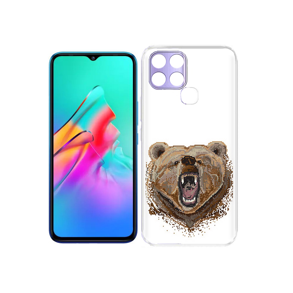 

Чехол MyPads Tocco для Infinix Smart 6 пиксельный медведь, Прозрачный, Tocco
