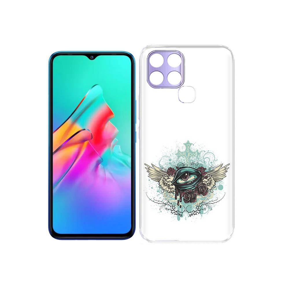 

Чехол MyPads Tocco для Infinix Smart 6 плачущий глаз с крыльями, Прозрачный, Tocco