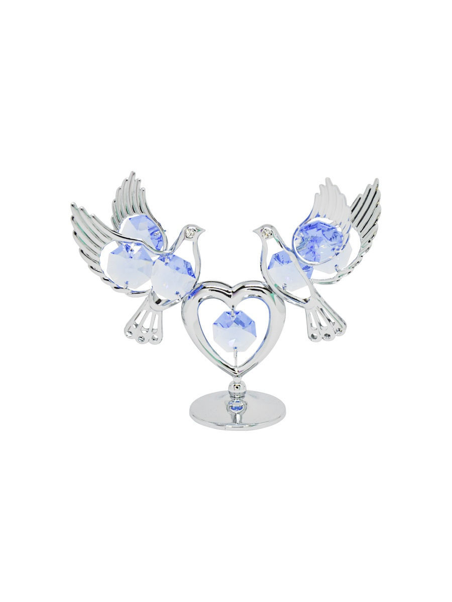 

Фигурка Сердце с голувями CRYSTOCRAFT 164-001-CBL серебристый, 164-001-CBL