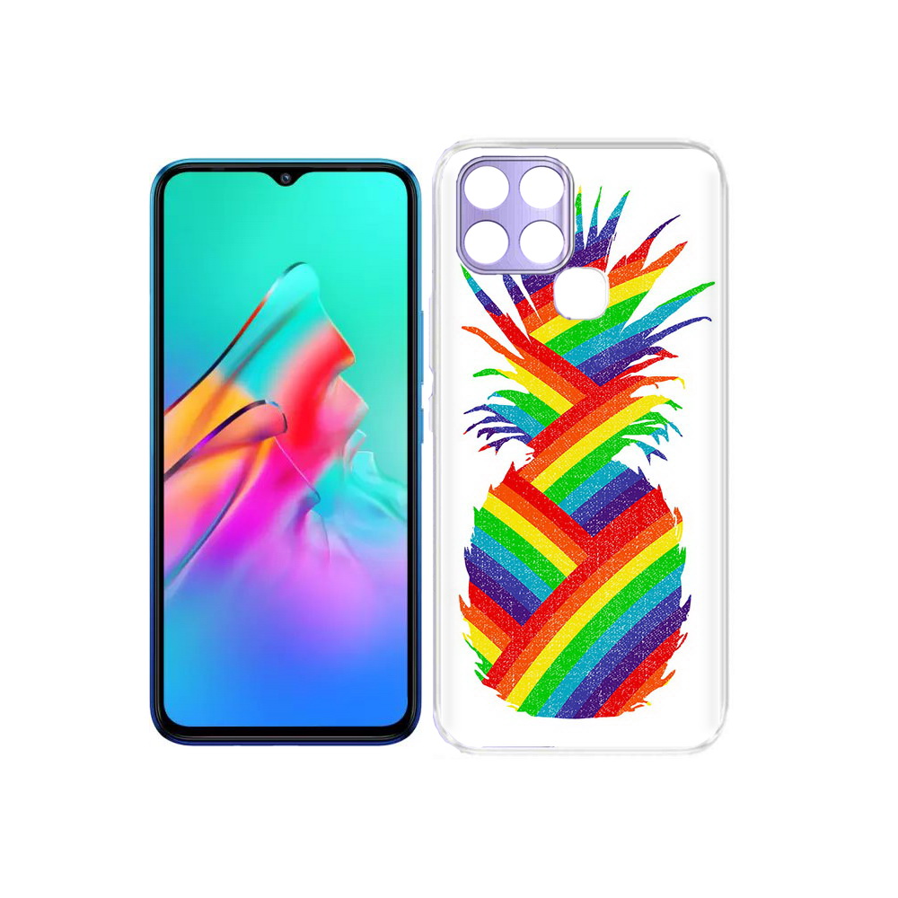 

Чехол MyPads Tocco для Infinix Smart 6 радужный ананас, Прозрачный, Tocco
