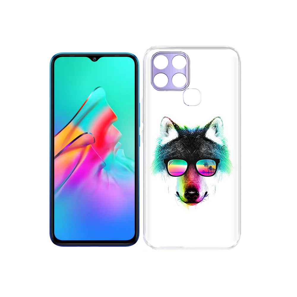 

Чехол MyPads Tocco для Infinix Smart 6 радужный волк, Прозрачный, Tocco