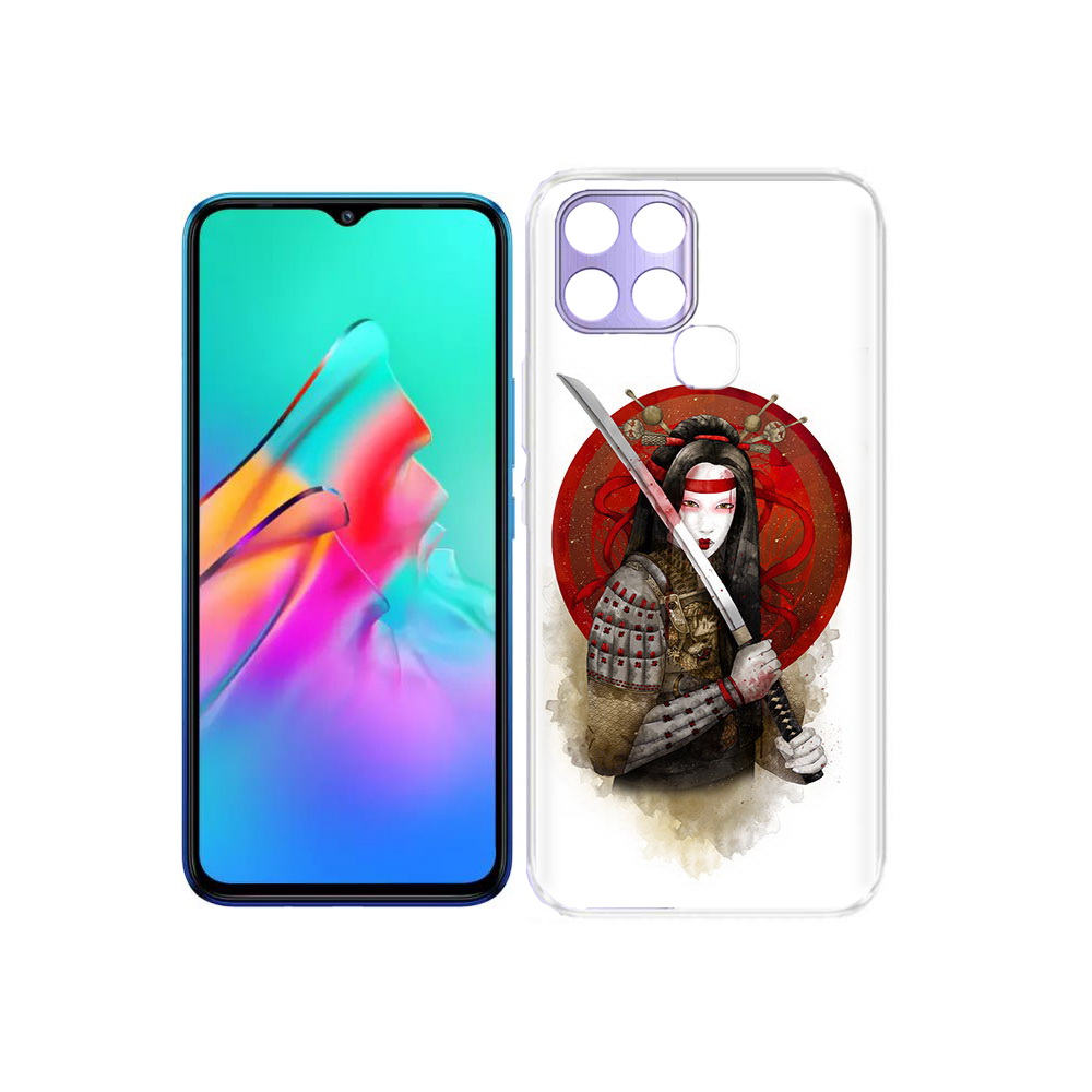 

Чехол MyPads Tocco для Infinix Smart 6 рисованная девушка с катаной, Прозрачный, Tocco