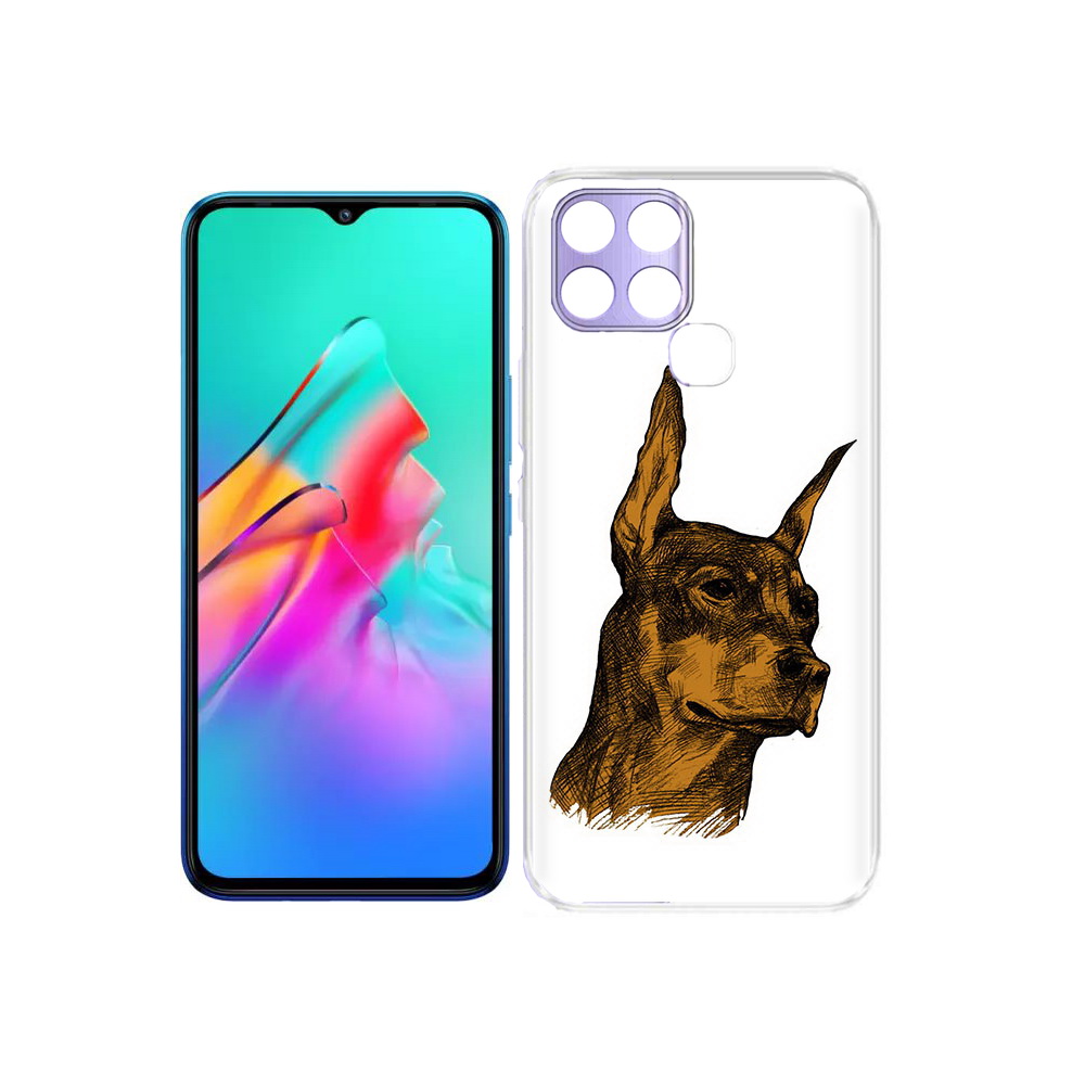 

Чехол MyPads Tocco для Infinix Smart 6 скетч доберман, Прозрачный, Tocco