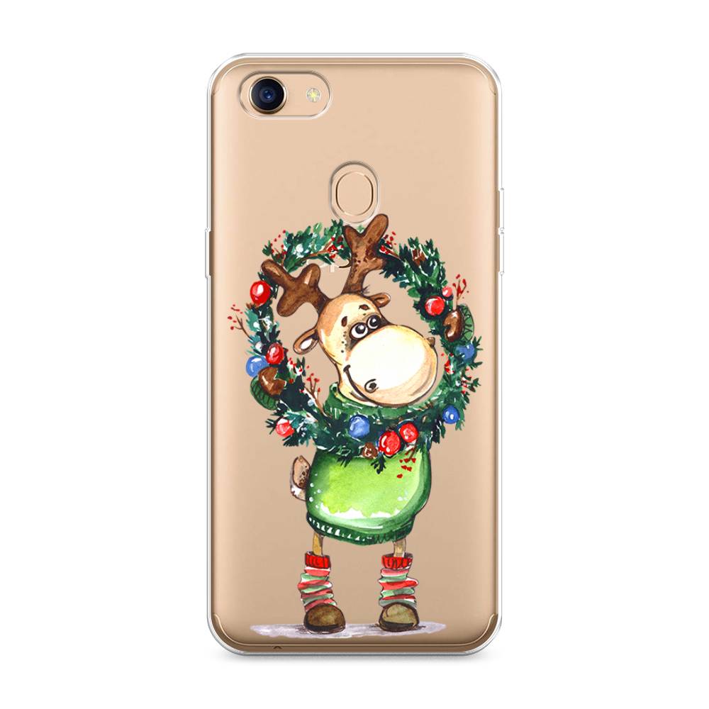 

Чехол для Oppo F5 "Олень с новогодним венком", 250250-4