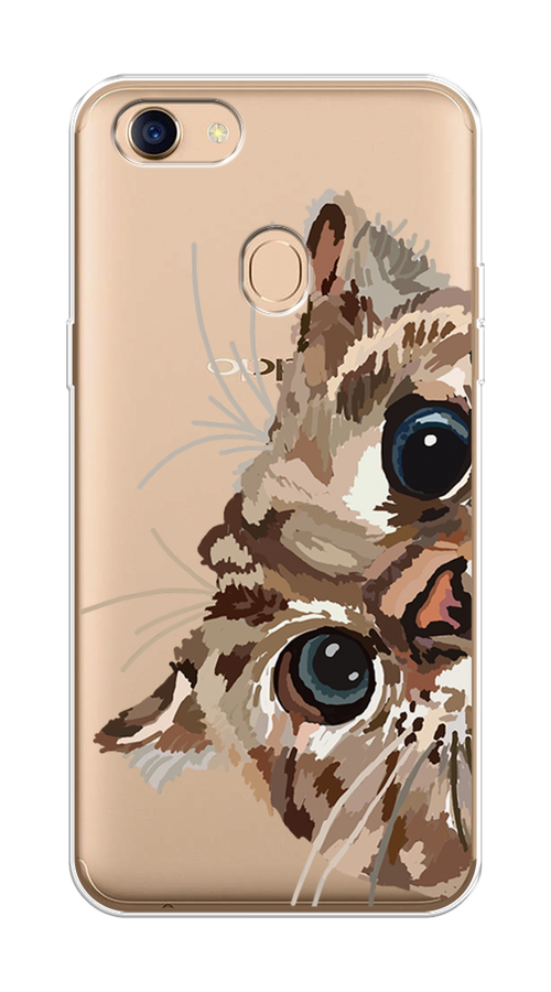 

Чехол на Oppo F5 "Любопытный кот", Коричневый;синий;черный, 250250-1