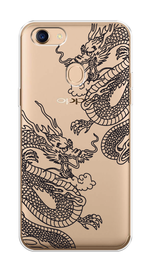 

Чехол на Oppo F5 "Два китайских дракона", Серый;черный, 250250-1