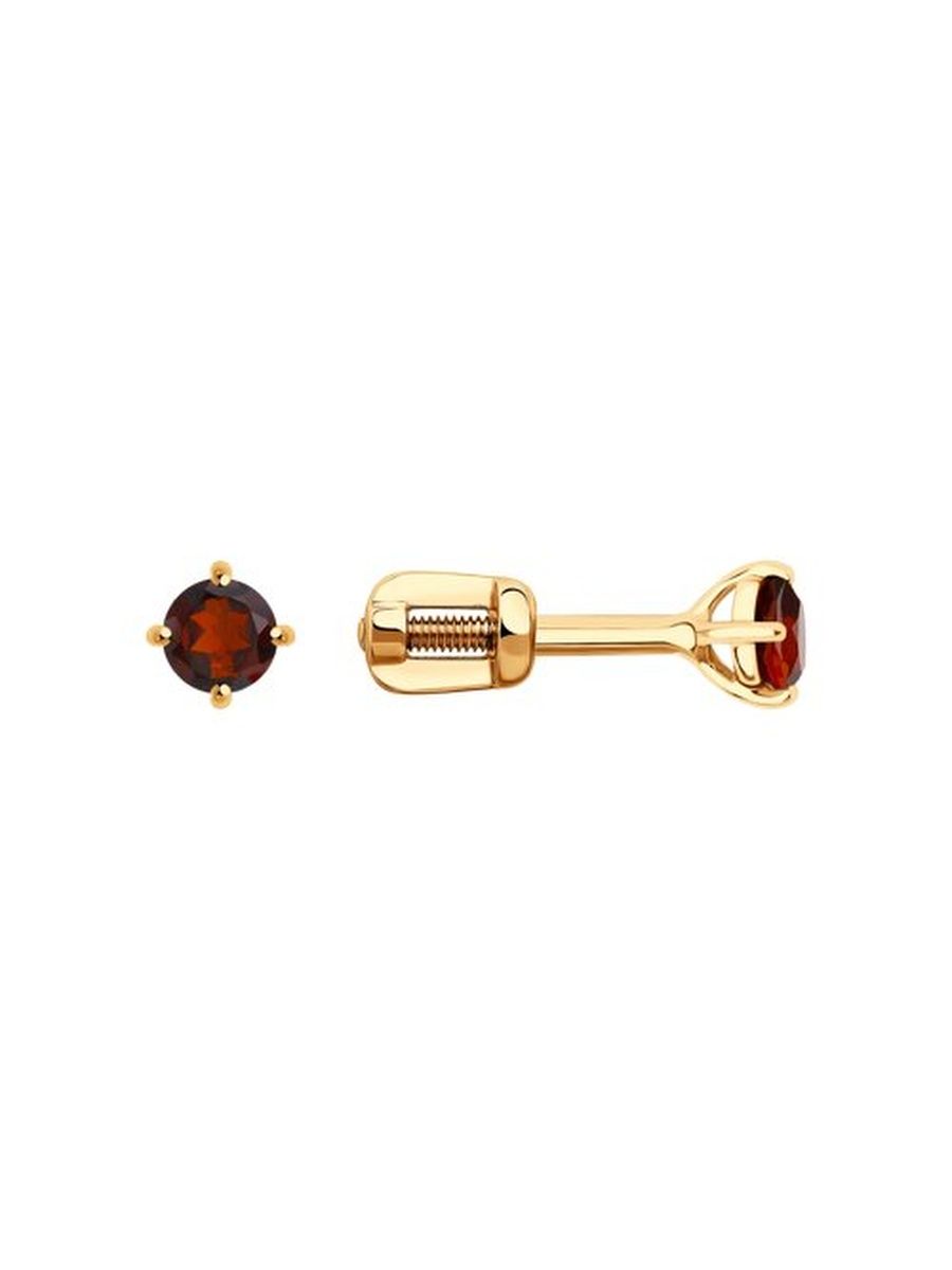 

Серьги пусеты из золота TEO MAORI 851-322-01296-2, гранат, 851-322-01296-2