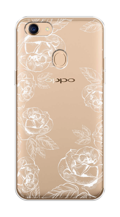 

Чехол на Oppo F5 "Розы графика", Черный;серый, 250250-2