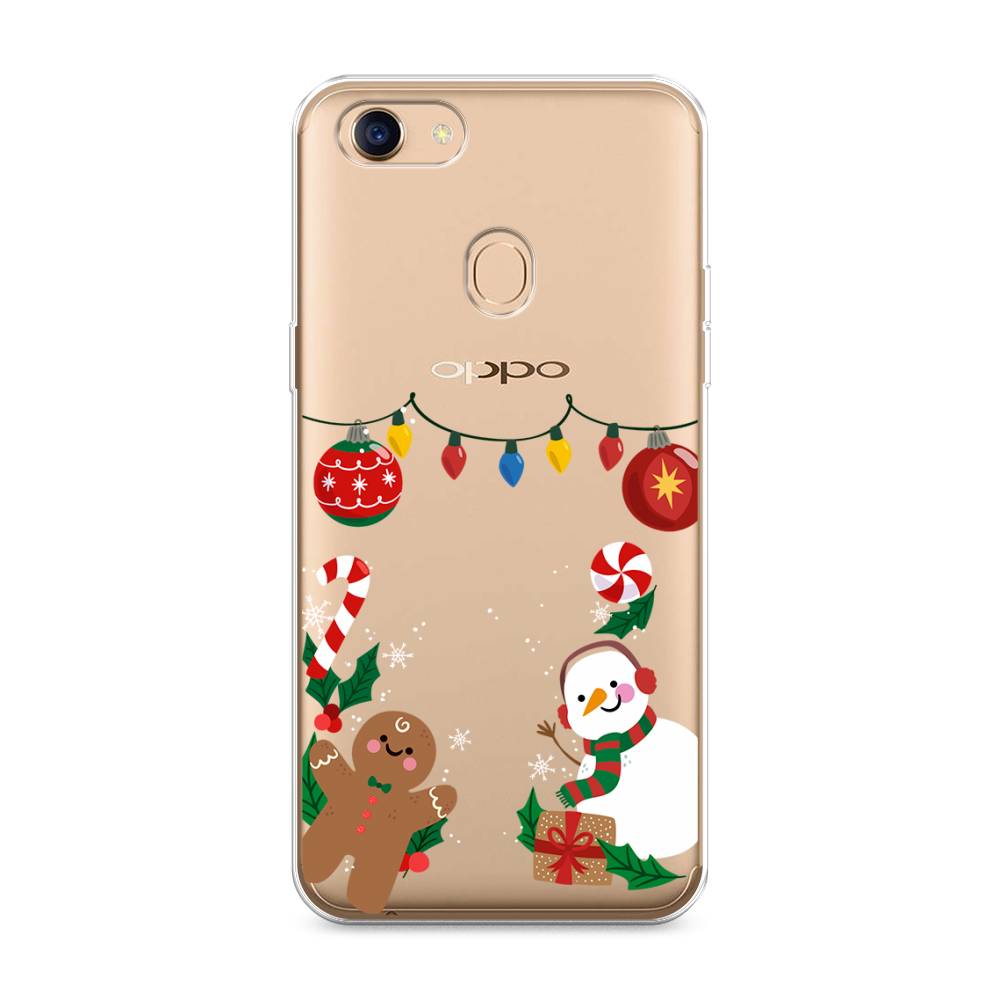 

Чехол для Oppo F5 "Новогоднее настроение", Коричневый;красный;зеленый, 250250-5