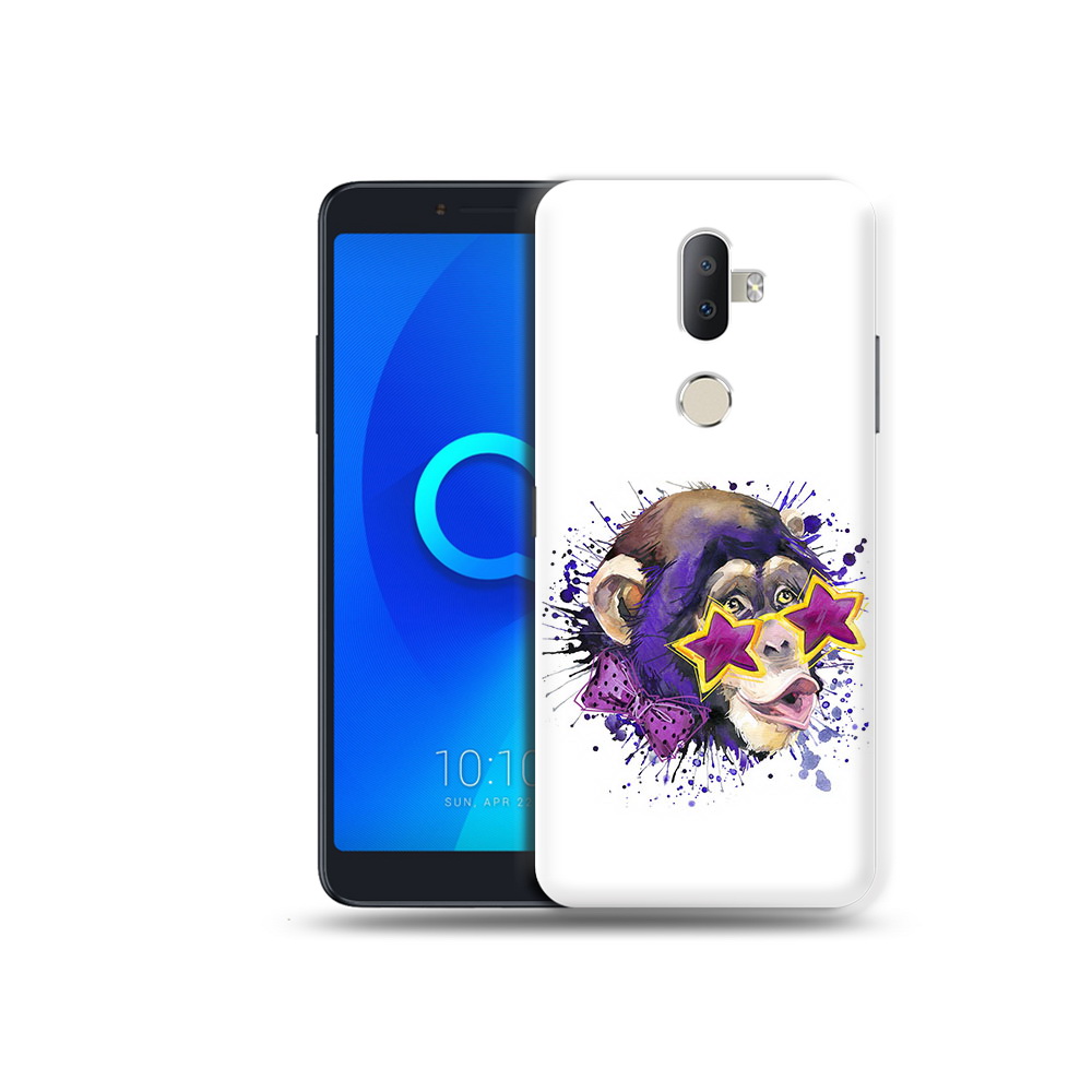 

Чехол MyPads Tocco для Alcatel 3V обезьяна в очках, Прозрачный, Tocco