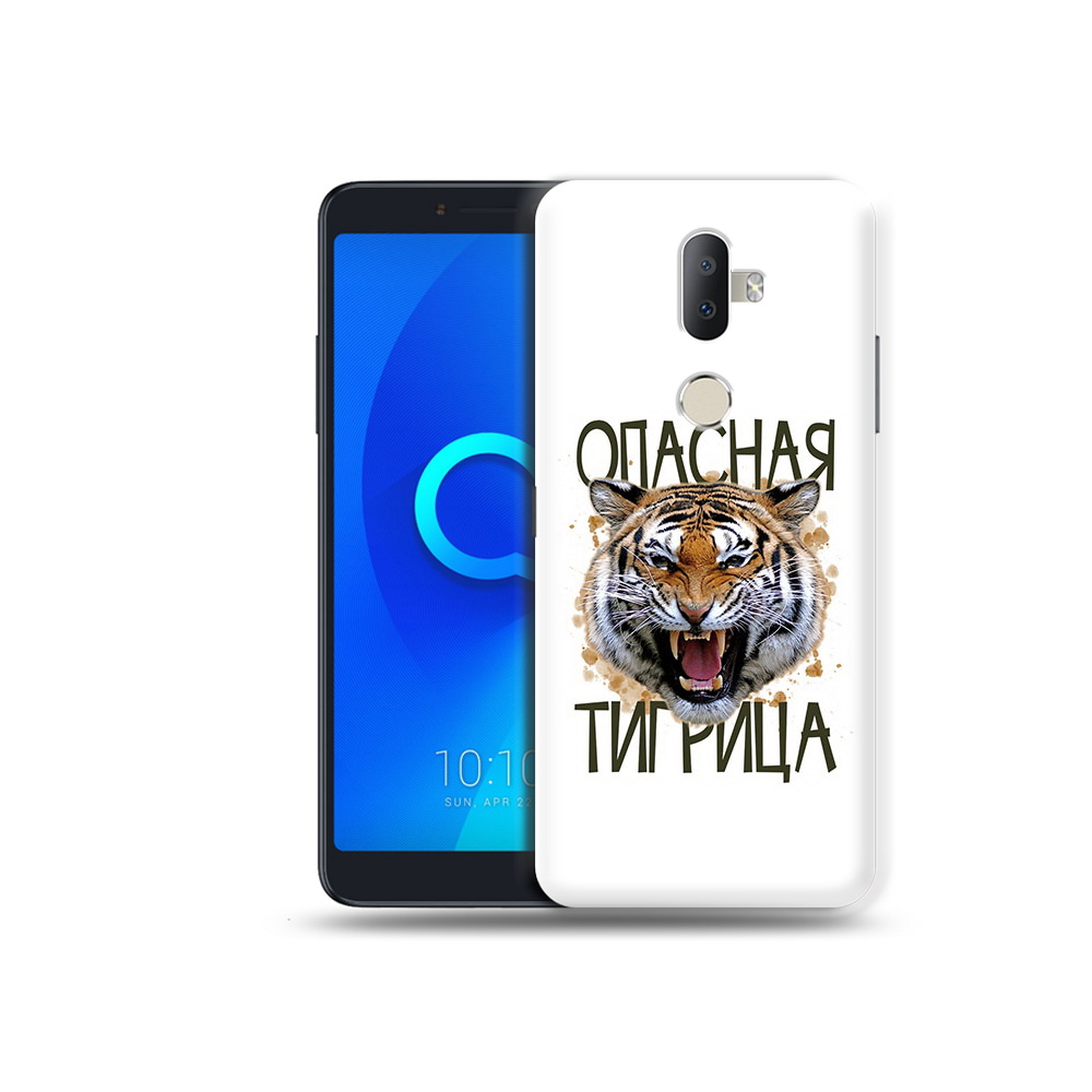

Чехол MyPads Tocco для Alcatel 3V опасная тигрица, Прозрачный, Tocco