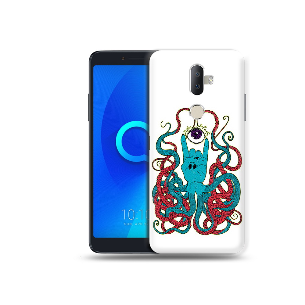 

Чехол MyPads Tocco для Alcatel 3V осьминог-рука абстракция, Прозрачный, Tocco