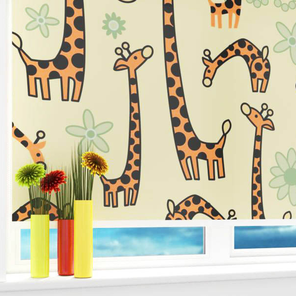 Рулонная штора StickButik Чудесные жирафики, 80x175 см, бежевый, 207830