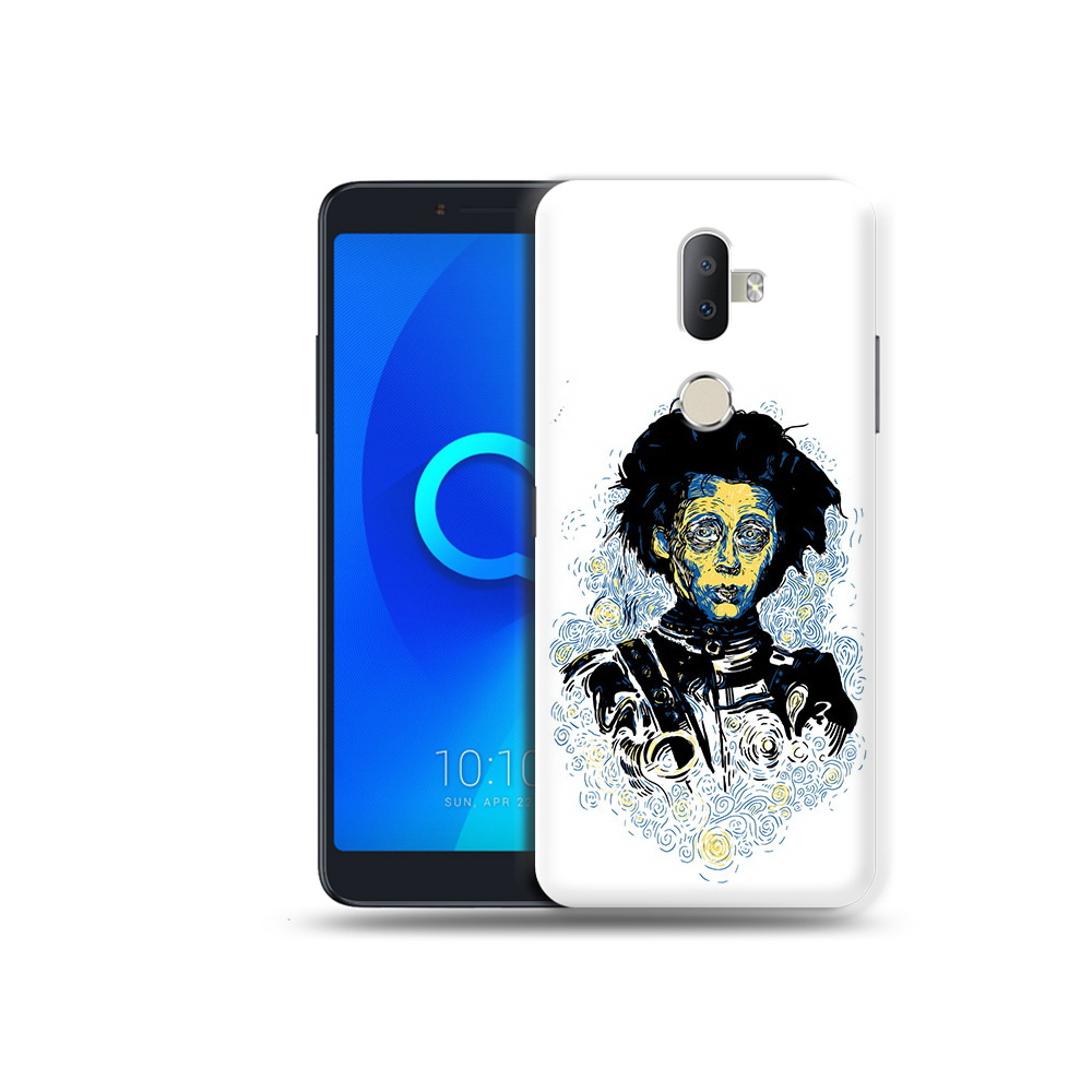 

Чехол MyPads Tocco для Alcatel 3V парень черно-белый абстракция, Прозрачный, Tocco