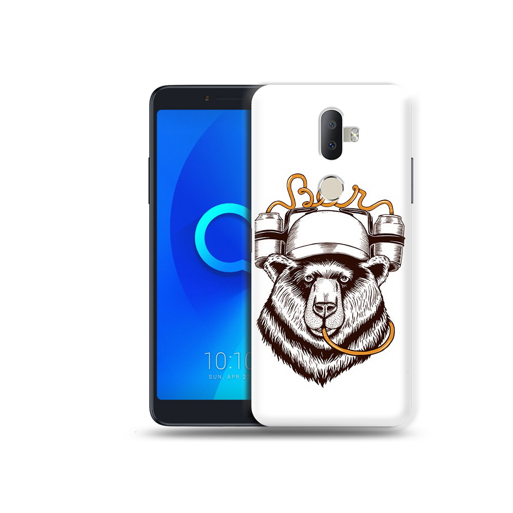 

Чехол MyPads Tocco для Alcatel 3V пивной медведь, Прозрачный, Tocco