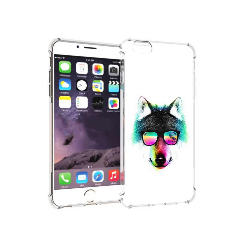 

Чехол MyPads Tocco для Apple iPhone 6 Plus радужный волк, Прозрачный, Tocco