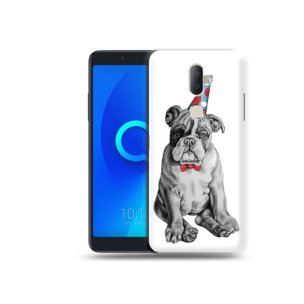 

Чехол MyPads Tocco для Alcatel 3V праздничный щенок, Прозрачный, Tocco