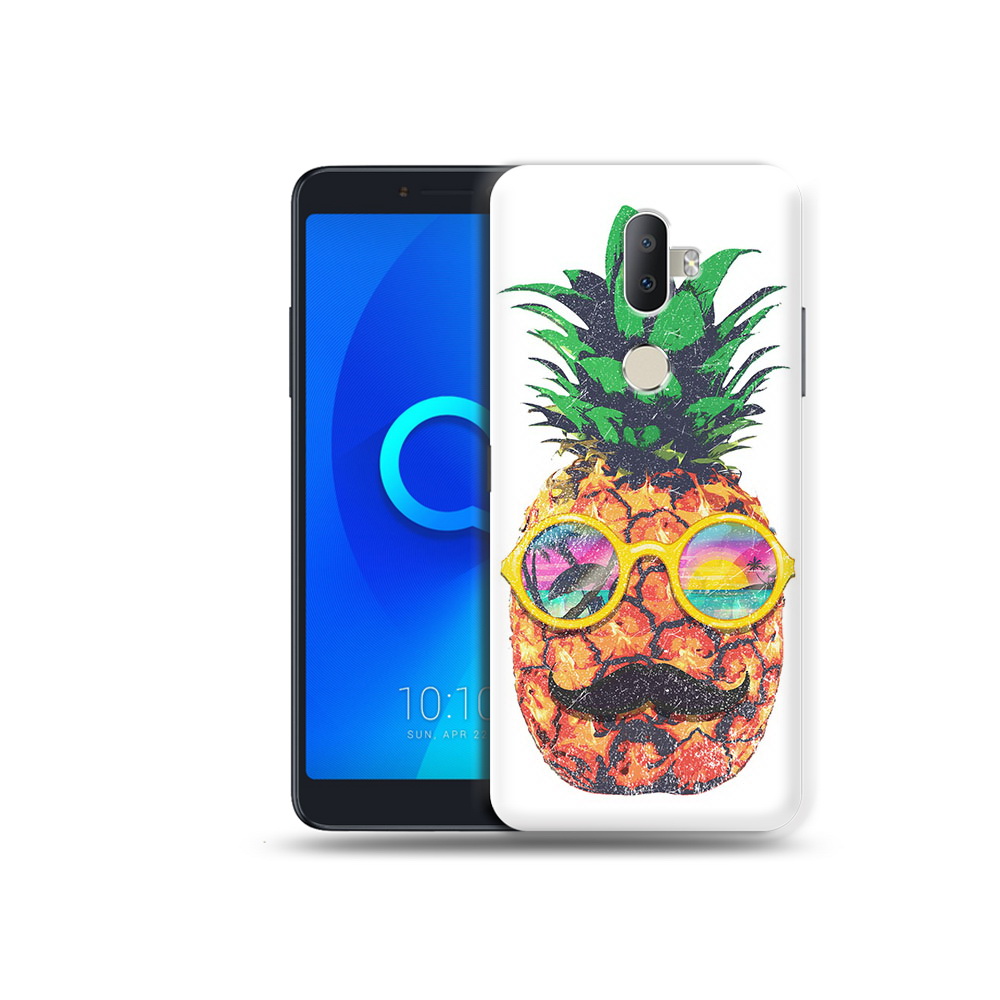 

Чехол MyPads Tocco для Alcatel 3V прикольный ананас с лицом, Прозрачный, Tocco