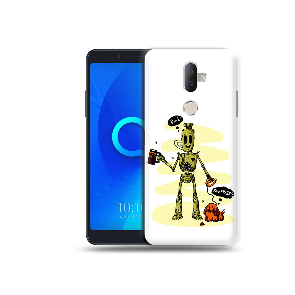 

Чехол MyPads Tocco для Alcatel 3V прикольный робот, Прозрачный, Tocco