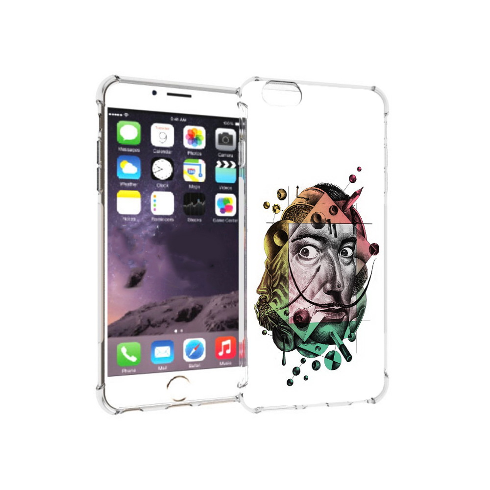 

Чехол MyPads Tocco для Apple iPhone 6 Plus разноцветное лицо абстракция, Прозрачный, Tocco