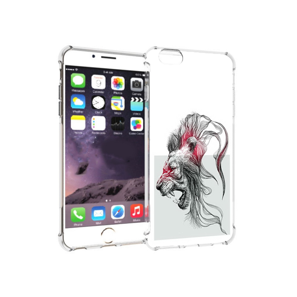 

Чехол MyPads Tocco для Apple iPhone 6 Plus разъяренный лев, Прозрачный, Tocco