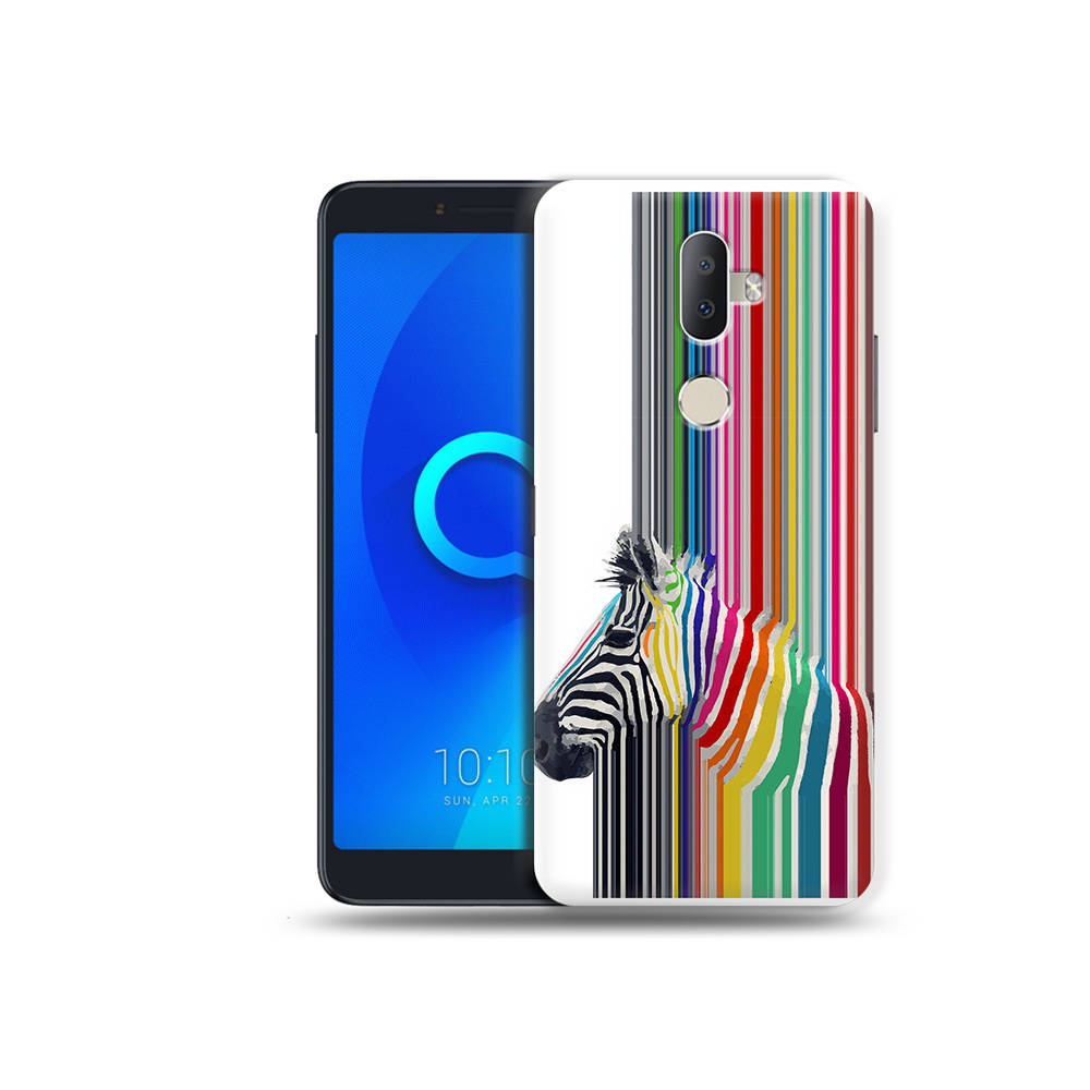 

Чехол MyPads Tocco для Alcatel 3V радужная зебра, Прозрачный, Tocco